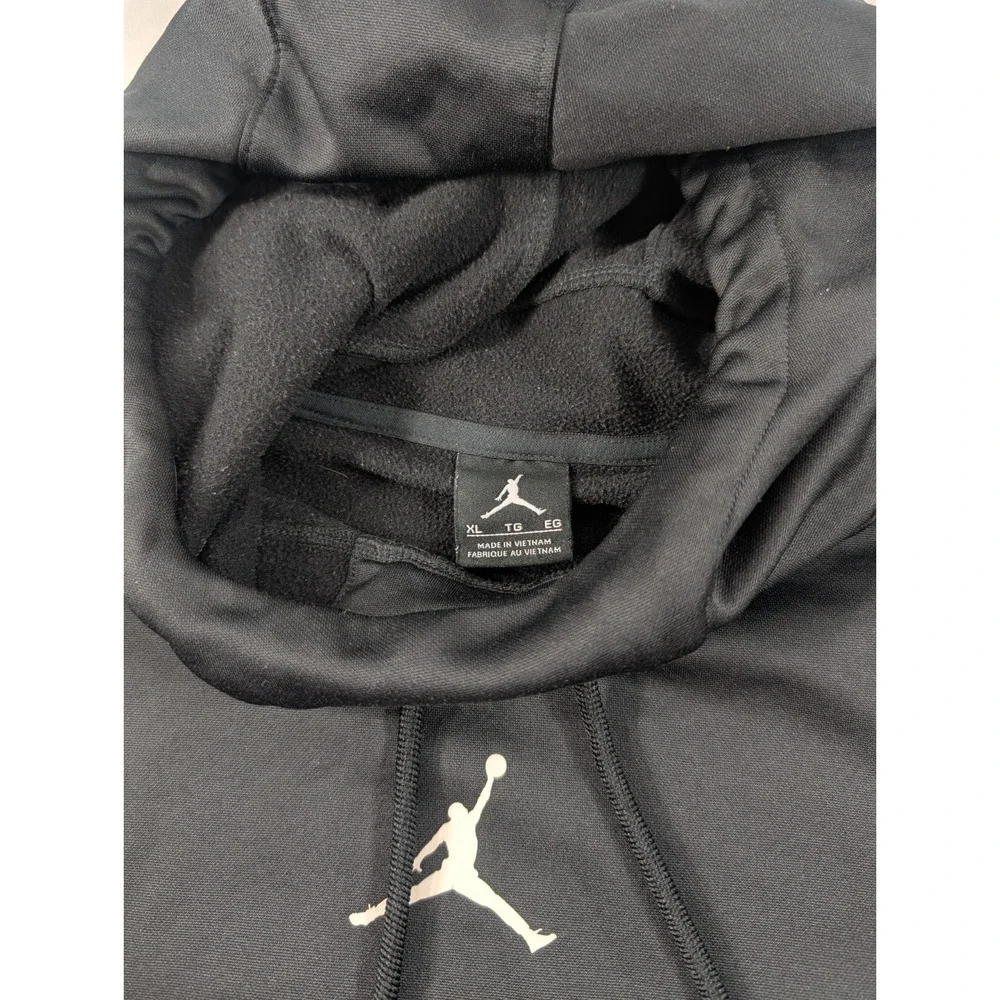 Nike Air Jordan Dri-FIT Center Logo Air Fleece Pullover Hoodie Slim Fit XL Black
